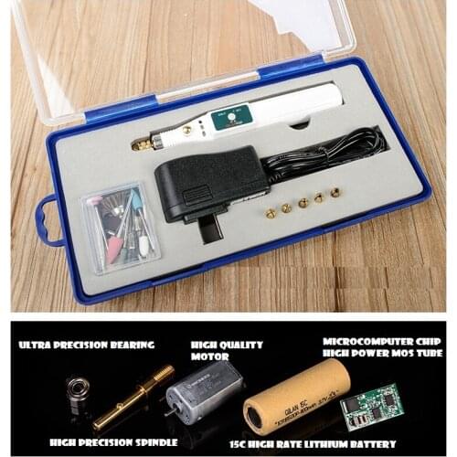 Micro rechargeable lithium battery mini electric drill grinder mill Three speed control 240 grams of super large torque