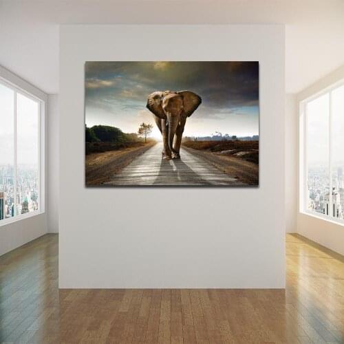 Canvas Painting Elephants Posters and Prints Wall Art Picture for Living Room Decor No Frame