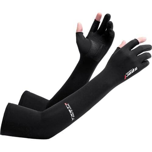Unisex Full Finger Cooling Arm Sleeves Summer Fitness Compression Arm Protector Anti-Slip Stretchy Sun Protection Arm Sleeves