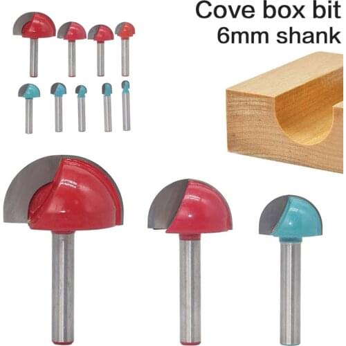 6mm Shank Ball Nose End Mill Round Nose Cove CNC Milling Bit Radius Core Box Solid Carbide Router Bit Tools 4pcs set / 5 pcs Set