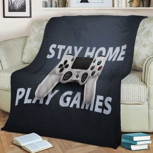 Controller SHW Throw Blanket Print on Sherpa Blankets Soft for Sofa Customized DIY Plush Thin Quilt