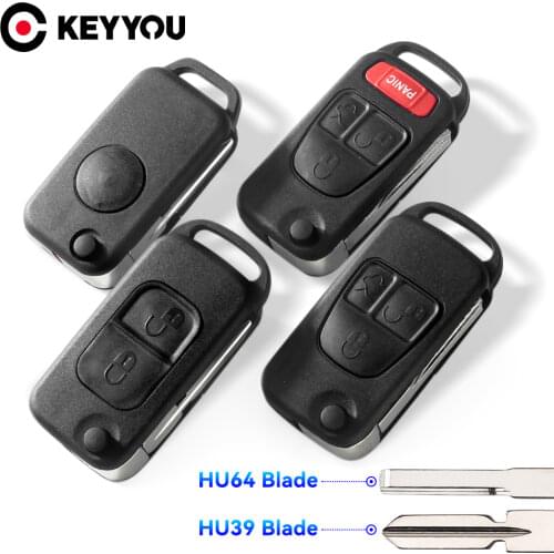 KEYYOU Key Shell for MERCEDES BENZ ML SL S C Uncut Blank Blade Auto Car Key Cover Case Fob 3 Button Flip Fold for Benz