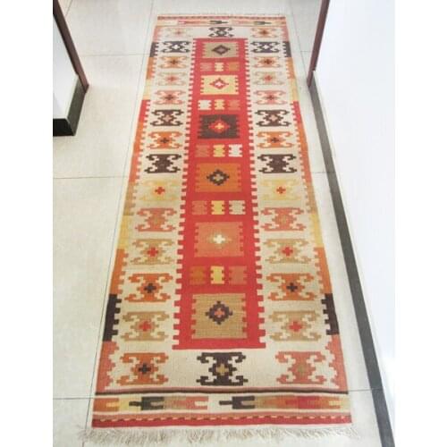 Mats Kilim Handmade French Country Decor Rectangle Carpet Natural Sheep Wool