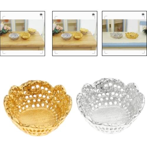 1/12 Dollhouse Miniature Mini Fruit Basket Bowl Kitchen Food Container Model Toys for Home Decoration Play to Make