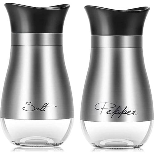 2PCS/SET Stainless Steel Spice Dispenser Spice Shaker Multi Function Cooking BBQ Pepper Salt Jar Seasoning Jar Tools
