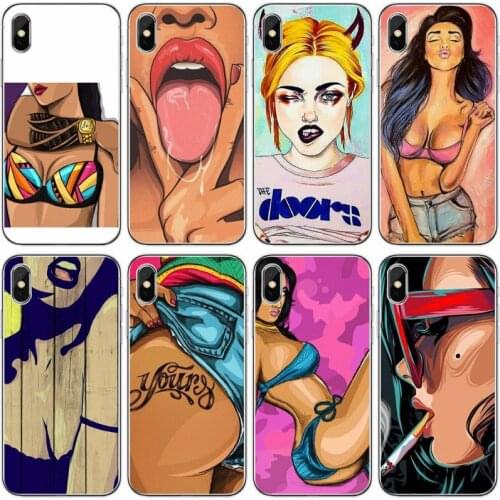 Hot flirt sexy girl Soft Silicone Phone Case For iPhone 6 6plus 7 8plus 5 5S 5C SE For iPhone X XS XR XS Max