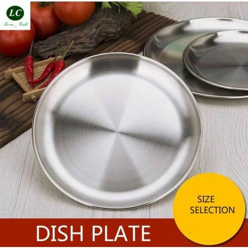 Flatware Sets Stainless steel Plate Thickening disc Roasting Dish Cake plate Bone Plate Dish plate Flat plate Shallow Flat plate