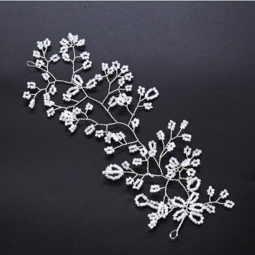 New Hairband For Women Small Crystal Flowers Hair Clip braid Metal Headband Wedding Noiva Tiara Bridal Hair Accessories Jewelry