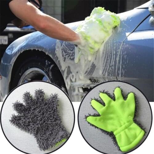 Car Wash Cloths Glove Mitt Soft Mesh Backing No Scratch Ultrafine Fiber Chenille Microfiber For Car Wash And Cleaning