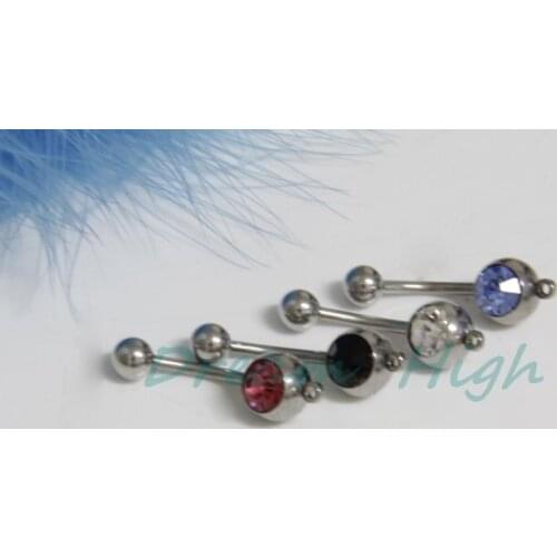 Wholesale Navel piercing Belly Ring Pendant Gem Body Jewelry 100pcs/lot Free Shipping Mixed color