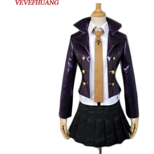 VEVEFHUANG Danganronpa Kirigiri Kyouko Full Set Cosplay Costume Dangan-Ronpa Trigger Happy Havoc Uniform
