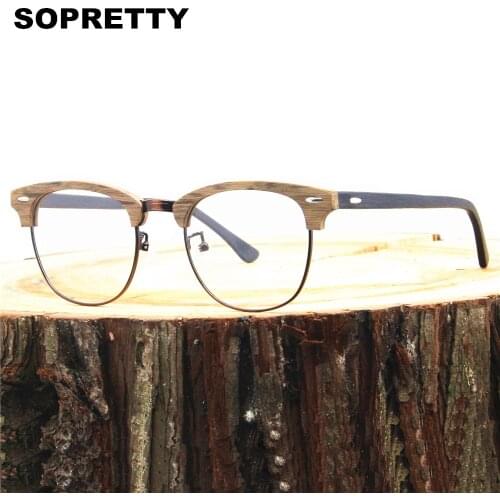 SOPRETTY Optical Eyeglasses Half Frame Prescription Glasses Acetate Full Oval Shape Spectacles Men and Women Eyewear Frames SO26