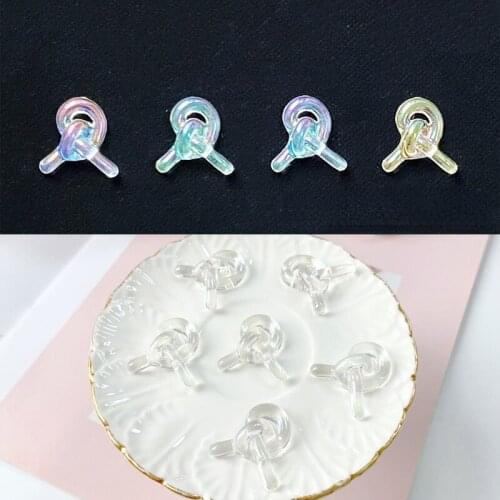 Transparent AB Color Winding Patch DIY Accessories Flat Knotted Resin Earrings Phone Case Accessories