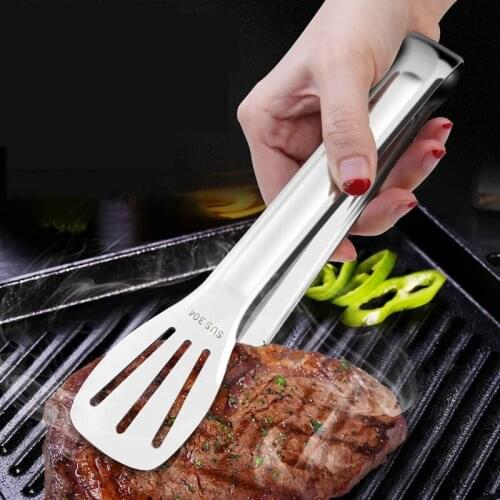 Food Tong Stainless Steel Kitchen Buffet Cooking Tool Anti Heat Bread Clip Pastry Clamp Barbecue Tongs