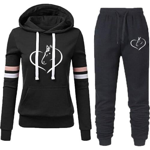 Tracksuit Women Autumn Casual Two Piece Outfits Pullovers Hoodies and Jogging Pants Woman Suit Spring Female Set