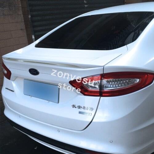 Use For Ford Mondeo Fusion 2013--2018 Year Spoiler ABS Plastic Carbon Fiber Look Rear Trunk Wing Car Body Kit Accessories