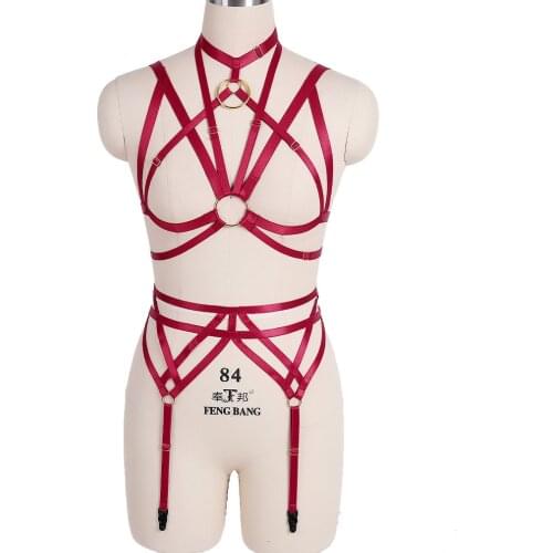 1 Set Party Club Wear Erotic Lingerie Sexy Womens Underwear Goth Harness Fashion Body Sexy Lingerie Stocking Belt Garter Suit