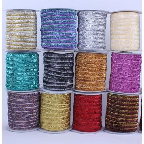 U Pick ! 50Yards+3/8" 10mm Glitter Velvet Metallic Ribbon Rope-DIY Headbands Wedding Party Decoration Gift Packing Ribbon Cord