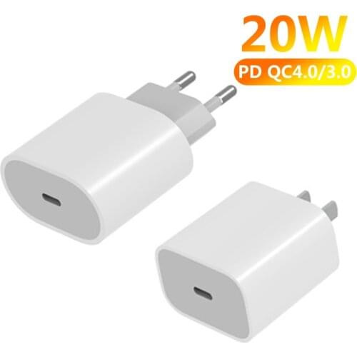 20W PD Charger USB C Fast Charging for iPhone 12 Pro 11 Pro XS Max XR X 8 Plus iPad Pro Quick Charger Samsung Note 20 10 Ultra