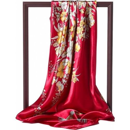 Square Scarf Lady Hair Silk Scarves Pashmina Shawl and Wraps Female Bandanna Large Hijab Fashion Women Headkerchief Foulard New