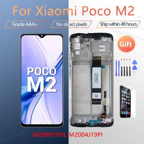 6.53" For Xiaomi Poco M2 LCD Screen Display+Touch Panel Digitizer Frame For Xiaomi Poco M2 lcd Pocophone M2 MZB9919IN