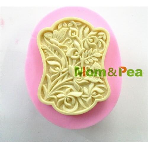 Mom&Pea 0877 Free Shipping Floral Shaped Silicone Mold Soap Mold Cake Decoration Fondant Cake 3D Mold Food Grade