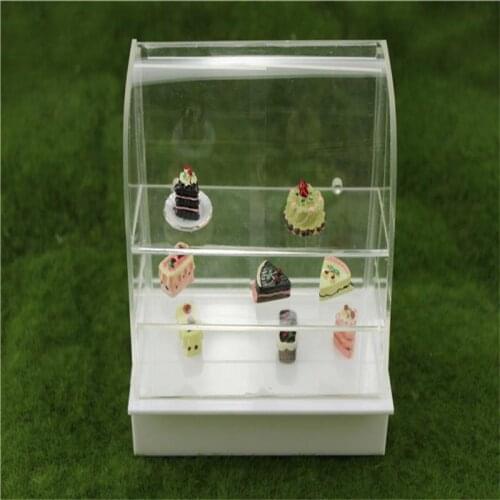 1PCS 1/6 Scale Miniature Dollhouse Furniture 1:12 Cake Dessert Cabinet mini Cupboard for Dollhouse Accessories Toys for children