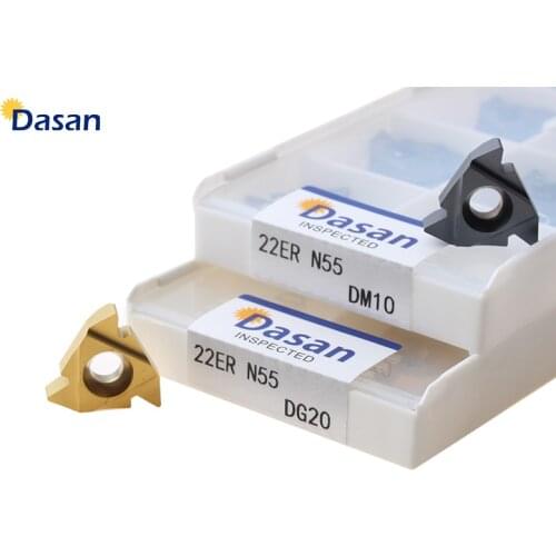 10pcs 22ER 22IR N55 N60 Carbide Threaded Inserts Coated CNC Lathe Blade Cutter Tool for Steel Stainless Steel