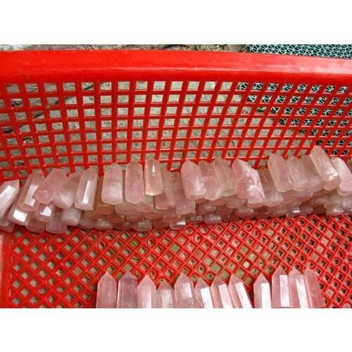 100 small NATURAL PRETTY ROSE QUARTZ Crystal POINTS