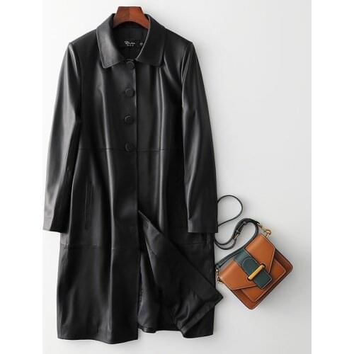 100% Real Fur Coat Genuine Leather Jacket Autumn Winter Coats Women Clothes 2020 Korean Vintage Windbreaker Sheepskin Coat 1901