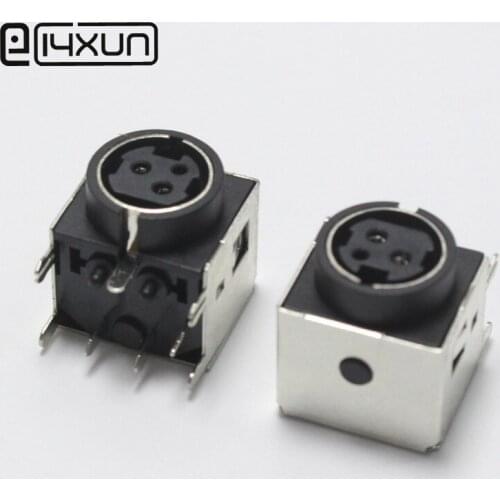 2pcs DIN 3 Pin Female Jack Adapter PCB Panel Mount Solder Chassis Connector Nickel Plated S Terminal