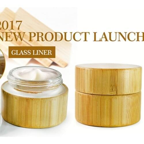 20pcs*50g Wholesale 15g 30g 50g 100g 150g eco-friendly bamboo recycle glass cosmetic jars