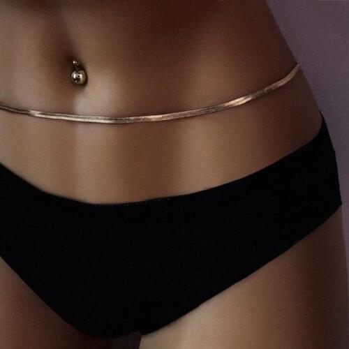 2021 Fashion Simple Indian Sexy Snake Chain Waist Body Jewelry Accessory Women Summer Beach Bikini Belly Belt