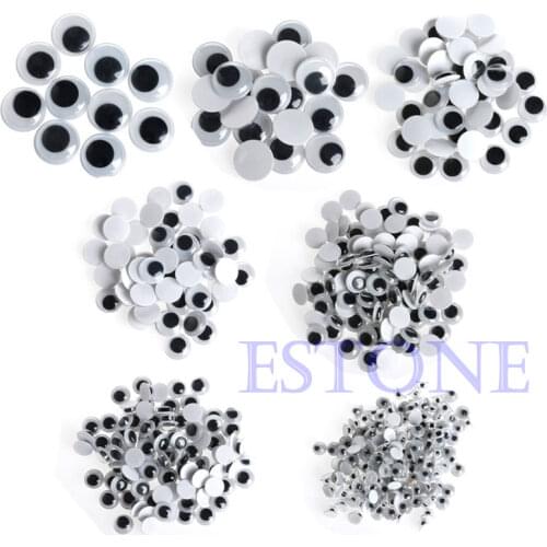 520PCS 6-20mm Wiggly Wobbly Googly Eyes Self-adhesive Scrapbooking Crafts E65D