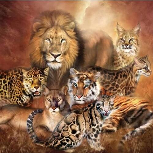 5D full square/round diamond painting animal lion, tiger embroidery painting mosaic cross stitch DIY home decoration handicraft