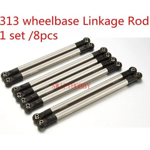 8PCS Aluminum alloy 313 / 305mm wheelbase Linkage Rod AXIAL SCX-10 RC CAR