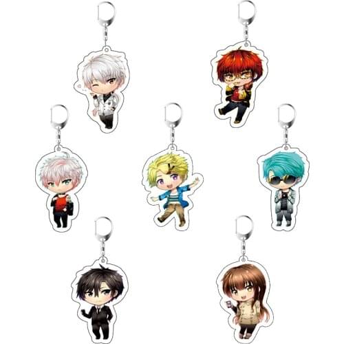 Acrylic Keychain Anime Mystic Messenger Yoosung Jumin Unknown Zen Transparent Double-sided Pendant Keychain 55mm