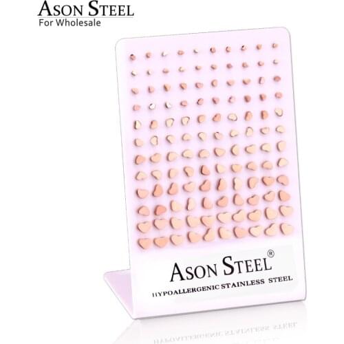 ASONSTEEL Vintage Heart Stud Earrings Rose Gold Stainless Steel Earring for Unisex Girls Party Decoration Gifts,Anti-Allergy