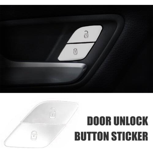 Car Styling For Mercedes Benz C E Class W205 W213 GLC X253 Door Lock Switch Buttons Sequins Covers Stickers Trim Interior Decals