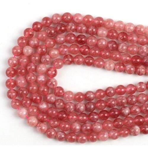 Beads Red Angelite Round Loose Spacer Natural Stone Beads 15'' 4/6/8/10mm For Jewelry Making DIY Charms Bracelet Accessories