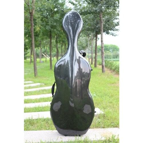 Yinfente 4/4 Cello Case Carbon fiber Cello Box White Black Cello Case Light Strong 3.7kg Carry Cello