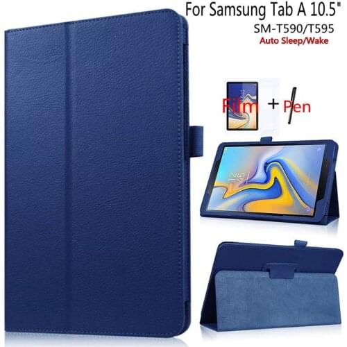 PU Leather Case for Samsung Galaxy Tab A A2 T590 T595 10.5" Tablet Folio Cover+screen protector+stylus