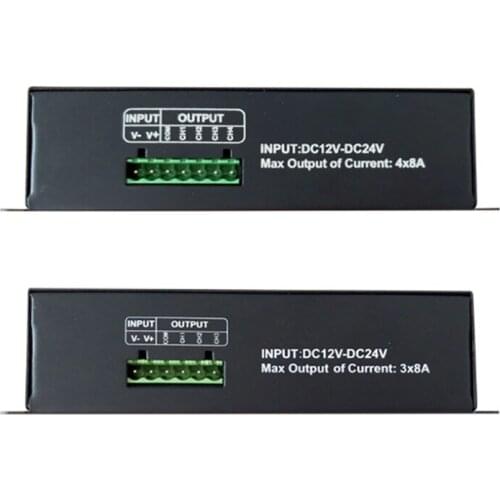 10PC/Lot RGB RGBW DMX512 Control Decoder 3 OR 4 Channels 8A Led Controller DC12V-24V For Strip Moduels