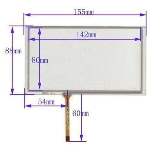 For TM062RDH03 PW062XS8 digitizer panel glass 155mm*88mm touch screen 6.2"