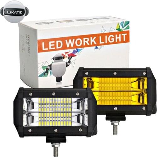 LKT 1PCS 72W LED Work Lights 12V Light Bar 5 Inch 4D LED Lamp For Auto Spot Lamps For Tractor Boat Car Truck SUV ATV Motorcycle