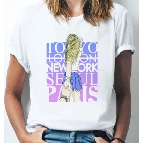 T-shirts Women Fashion Girl 90s Trend Summer Harajuku T shirt Clothes Graphic Short sleeve Tshirt Tops Lady Printing Female Tee