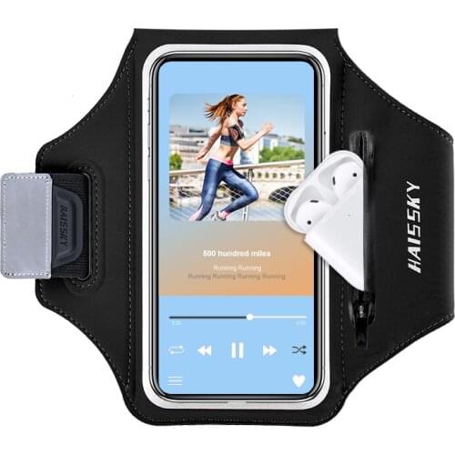 HAISSKY New Running Sports Armbands Bag For iPhone 11 12 Pro Max XR 7 8 Plus On Hand Phone Arm Band Pouch For AirPods Pro