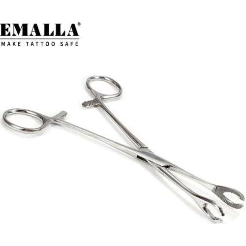 1PCS Piercing Tools Forcep Plier Tongue Nose Lip Clamp Plier Silver Stainless Steel Piercing Tool Tattoo Accessory Free Shipping