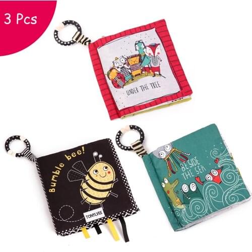 Baby Learning Education Animal Embroidery Hanging Soft Cloth Book Story Fabric Book Infant Baby Early Educational Cloth Books