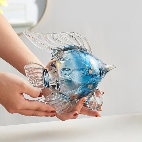 Home Decoration Accessories Glass Colored Fish Ornaments Living Room Decoration Modern Christmas Decorations Birthday Gifts